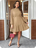 Leriya Fashion Poly Cotton Above The Knee Western Dress For Women (Lf-W.Dress-Wd1254_Beige,BeigeApparel,S