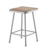 National Public Seating 6324 Grey Steel Stool with 24 Square Hardboard Seat
