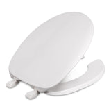 Centoco Toilet Seat Round, Open Front with Cover, Residential or Light Weight Commercial, Plastic, Made in the USA, 220001, Whi