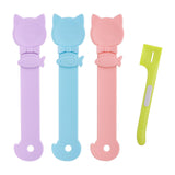 lasuroa 4pcs Cat Strip Feeder Spoon, Cute Kitten Treat Squeeze Spoons with Canning Spatula Versatile Lickable Wet Food Dispenser