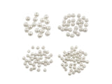 Multicraft Imports Glass Fired Pearl Beads, 3/4/6/8Mm, Pearl White, Assorted