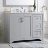 Elegant Decor Moore 42 Single Quartz Top Bathroom Vanity In Gray
