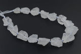 Natural White Clear Quartz Crystal Nugget Raw Graduated Beads Strand 2mm Hole Drilled