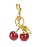 LOLAHA Bag Charms Cherry Purse Charms for Handbags, Cherry Purse Chain Charm Gold Keychains, Cute Bag Accessories for Women Girl
