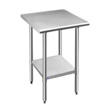 ROCKPOINT Stainless Steel Table for Prep & Work 24x24 Inches, NSF Metal Commercial Kitchen Table with Adjustable Under Shelf and