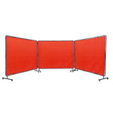 VEVOR Welding Screen with Frame, 6' x 8' 3 Panel Welding Curtain Screens, Flame-Resistant Vinyl Welding Protection Screen on 12