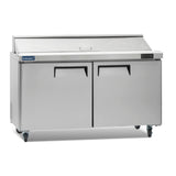 ICECASA 60 W Commercial Refrigerator Sandwich&Salad Prep Table single Door Stainless Steel Counter Fan Cooling Refrigerator wit