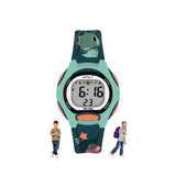 Spiky Digital Sports Watch For Kids (Green) | Multifunctional With Luminous Display & Alarm | Water Resistant & Printed Silicone