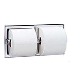 Bobrick 6977 Stainless Steel Recessed Dual Roll Toilet Tissue Dispenser, Satin Finish, 125/16 Width x 61/8 Height