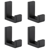 Angle Simple Bathroom Towel Hooks, SUS 304 Stainless Steel Robe Coat Holder Hanger Wall Mounted, Matte Black, 4 Pack