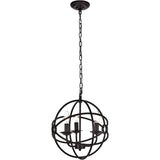 Elegant Lighting Octavia Collection 3 Light Pendant Lamp In Dark Brown Finish - 14D X 15H