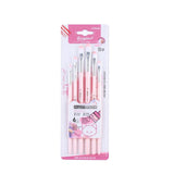 Levin 6pcs Paint Brushes Set Nylon Hair with Plastic Handle for Acrylic Oil Watercolor Gouache (Filbert)