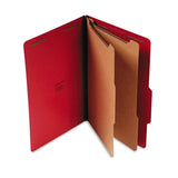 Universal UNV10313 SixSection Pressboard Classification Folders Legal Ruby Red (10/Box)