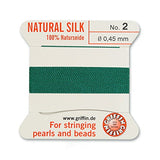 Griffin Bead Cord 100% Natural Silk Medium Green #2