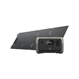EF ECOFLOW Portable Power Station RIVER 2 with 60W Solar Panel, 256Wh LiFePO4 Battery/ 1 Hour Fast Charging, Up to 600W Output,