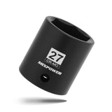 MIXPOWER 1/2 Drive Shallow Impact Socket, CR-MO, 27mm, 6 Point, Radius Corner Design, Axle Nut Impact Grade Socket for Easy Remo
