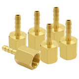 Uenede 6PCS Brass Hose Barb Fittings 1/4 NPT Female to 1/8 Barb Adapter Connector for Water/Oil/Gas