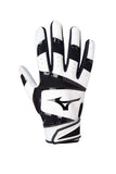 Mizuno B-303 Youth Baseball Batting Glove, White-Black, Large