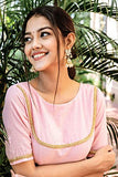 Gosriki Women'S Cotton Anarkali Solid Kurta With Pant (Pink Xl),Pink,,B08WHR9PX7