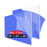 GetWant 2 Pack 24x48 Plexiglass Sheets, 1/8 inch Thick Clear 24x48 Acrylic Plexiglass Sheets, 24 x 48 Acrylic Board Plexiglass P
