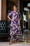 Anni Designer Women'S Rayon Viscose Straight Printed Kurta With Palazzo (Diboli Begani_M_Begani_Medium),Begani,M,Rayon Blend,Classic,
