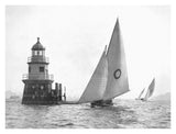 Sloop And Channel Pile Light On Sydney Harbour-Paper Art-34,,X26,,