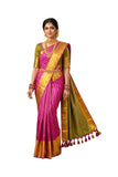 Vfcollections WomenS Traditional Handloom Kanchipuram Silk Pattu Sarees | Rich Zari Woven Design | Unstitched Blouse (Vfc4179)