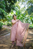Gosriki Women'S Rayon Viscose Straight Solid Kurta With Pant & Dupatta (Skyfall Peach-Gs_L_Peach_Large),Peach,,B0F491HMZM