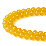 LAIDANLA Yellow Agate 6mm Natural Stone Beads Round Loose Gemstone Stone Beads for DIY Bracelet Necklace Earrings Jewelry Making