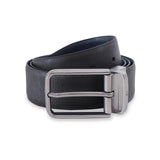 United Colors Of Benetton MenS Leather Reversible Belt Morven Grain Textured Brown & Navy With Matte Gunmetal Buckle | For Fo
