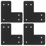heneng 4 Pcs L Shaped Flat Mending Plates for 6x6 Post, 10-1/2 x 5 x 10-1/2, Corner Brace Connector Bracket, 12 Gauge
