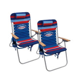 Tommy Bahama Hi-Boy 17 Seat Height 4-Position Lace-Up Suspension Folding Beach Backpack Chair, 2-Pack, Stripe