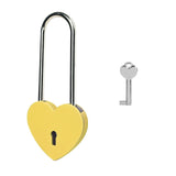 Gradleen Single Heart Lock with Key 3.5 Inches,50mm Love Padlock Rubber Painting Yellow Metal Love Lock for Lovelock Bridge,Card