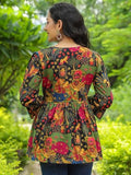 Patlani Women'S Rayon Digital Floral Printed Full Stitched Multicolored Top. Pink Xl