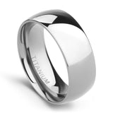 TIGRADE 2mm 4mm 6mm 8mm 10mm Titanium Ring Plain Dome High Polished Wedding Band Comfort Fit Size 3-15,8mm,Size 10.5