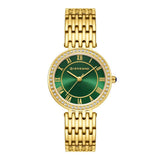 Giordano Eleganza Collection Round Analog Watch For Women, Diamond-Set With Metal Strap Ladies Water Resistant Wrist Watch - A20