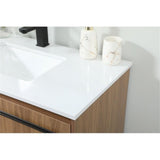 Elegant Decor Sloane 36 Aluminum Mdf Single Bathroom Vanity In Walnut Brown