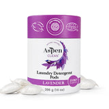 Lavender Laundry Pods by AspenClean, New and Improved Packaging, Zero Plastic, EWG Verified, Vegan, Non-Bio, Hypoallergenic Natu