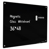 Magnetic Glass Blackboard - Frameless Dry Erase Board 48x36 for Office, School & Home