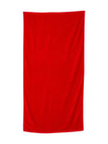 Q-Tees Velour Beach Towel - Red, One Size