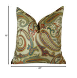 Plutus Brands Plutus Paisley Cove Handmade Throw Pillow, 22 X 22, Cream/Red/Blue