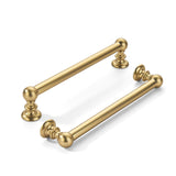 khtumeware 2 Pack 6 inch(152mm) Hole Center Brushed Brass Cabinet Pulls Solid Heavy-Duty Warm Brass Kitchen Cabinet Hardware for