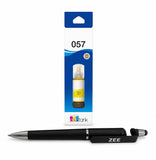 057 Yellow Bottle 70ml (057) for Selected Printer with 3in1 MultiFunction Creative Mobile Phone Stand, Stylus Pen, Ballpoint Pe