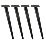 ALXEH Oblique Furniture Leg 24 Inch, Slant Tapered Metal Coffee Table Legs 4pcs, Mid Century Modern Sofa Cabinet Feet Black for