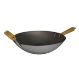 Imusa 14in Carbon Steel Wok with Wood Handles