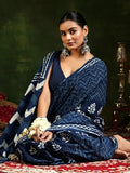 Libas Women'S Cotton Saree (16133_Indigo)