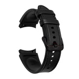 PINHEN Galaxy Watch 7/6/5/4 40mm 44mm Band,20mm Hybrid of Leather and Silicone Strap Compatible with Samsung Galaxy Watch 4 Clas