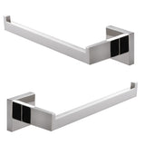 LANC Bathroom Hand Towel Holder 2 Pack Left and Right Side Chrome Silver Hand Towel Bar 10 Inche Square Towel Ring for Kitchen L