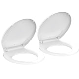 2-Pack 17 Round Slow Close Toilet Seats, White Polypropylene (PP) Covers with Never Loosen Feature, Soft Close Quiet Design with