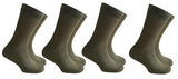 Vdangi MenS Dark Green Cotton Mid Calf Length Socks/Pack Of 4 Pairs